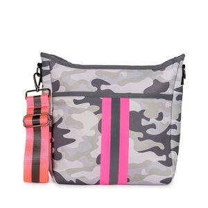 Camo Crossbody New Bag with Pink Stripe